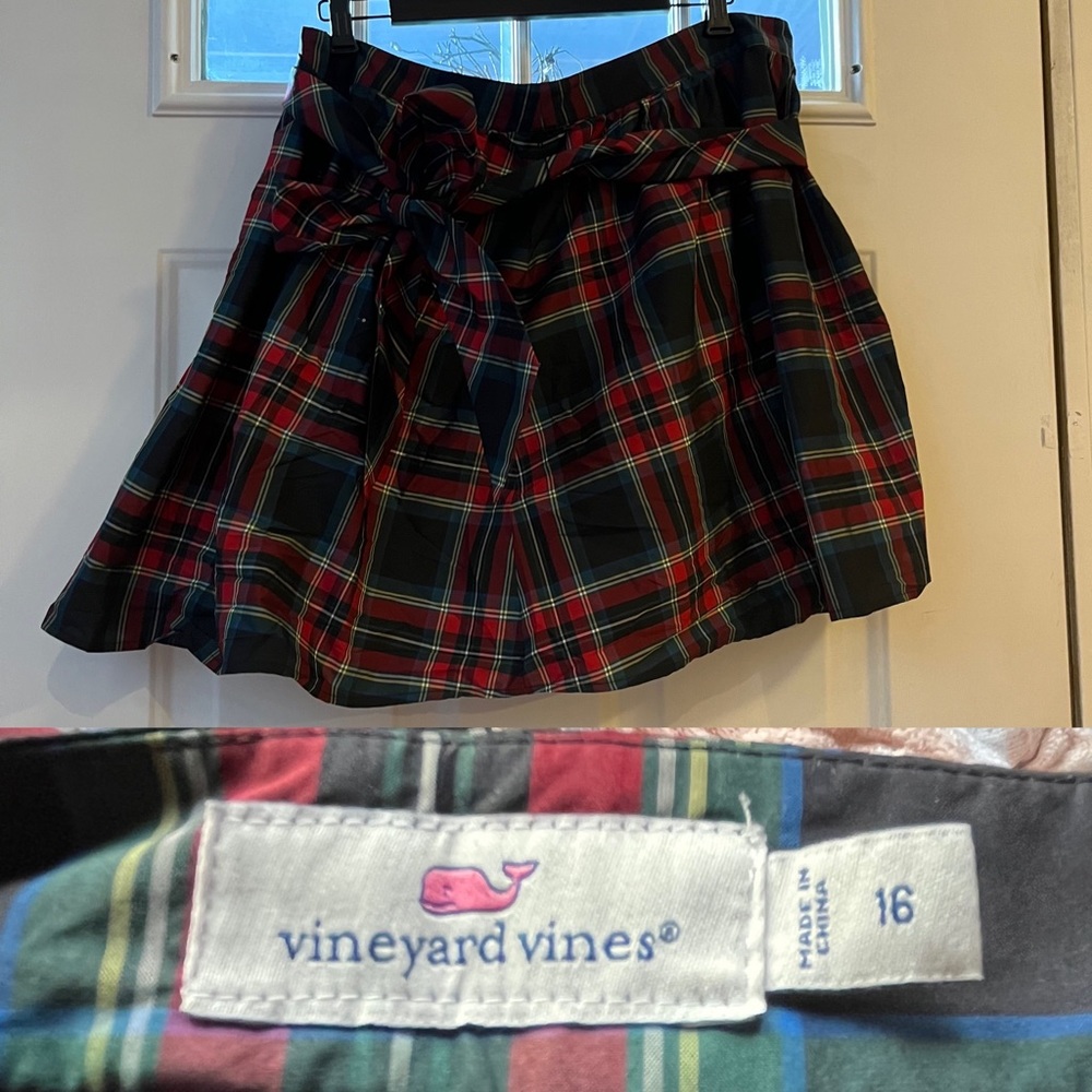 Vineyard Vines Jolly Plaid Taffeta Party Skirt- Christmas Plaid